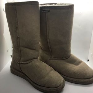 Women’s BearPaw Tan Light Brown Winter Sheepskin Boots Size 6 Sheepskin Lining